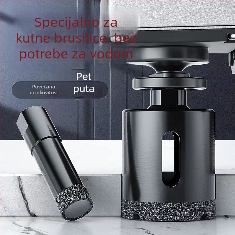 Bit za bušenje rupa za kutnu brusilicu za pločice, vitrificirane pločice, mramor i staklo — ručni bušač za bušenje, namijenjen suhom bušenju na kamenim pločama