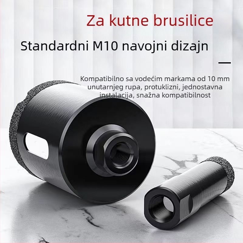 Bit za bušenje rupa za kutnu brusilicu za pločice, vitrificirane pločice, mramor i staklo — ručni bušač za bušenje, namijenjen suhom bušenju na kamenim pločama