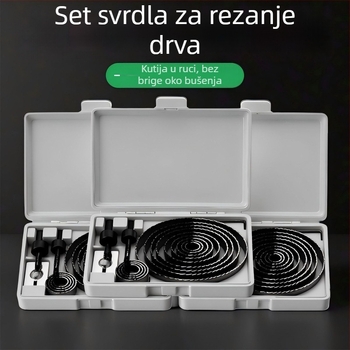 Set za bušenje rupa u drvu – Višenamjenski alat za bušenje i proširivanje rupa na drvenim pločama i gips kartonu