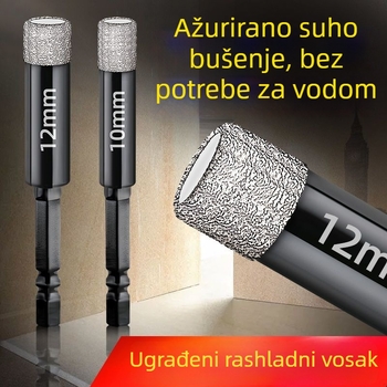 Bušilica za otvore u pločicama, keramika, suho bušenje, za električni bušač, kružni otvori u mramoru