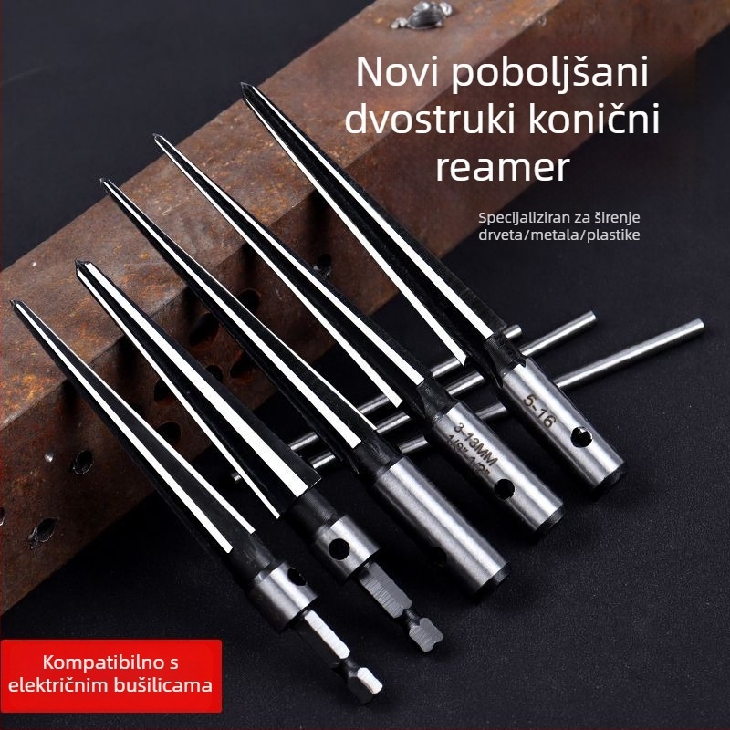 Naris alati za drvo: konični i ručni reamer, T-oblikovani reamer, otvorivač rupa, zaobljenje