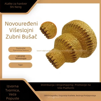Brazirani bušilica i rezač s dijamantnim zaobljenjem i oblikovanjem za pločice i kamen, nastavak za kutnu brusilicu s glavom od legure