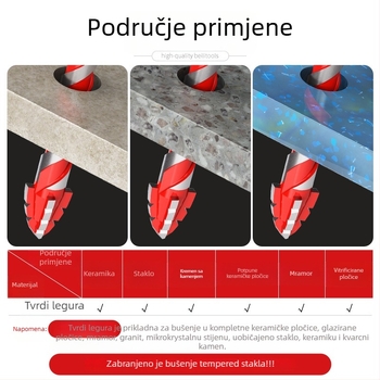 Bailey Četverozubno ekscentrično svrdlo za bušenje pločica i betona, izuzetno tvrdo, suho bušenje