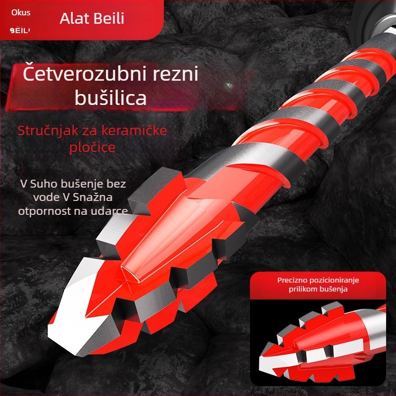 Bailey Četverozubno ekscentrično svrdlo za bušenje pločica i betona, izuzetno tvrdo, suho bušenje
