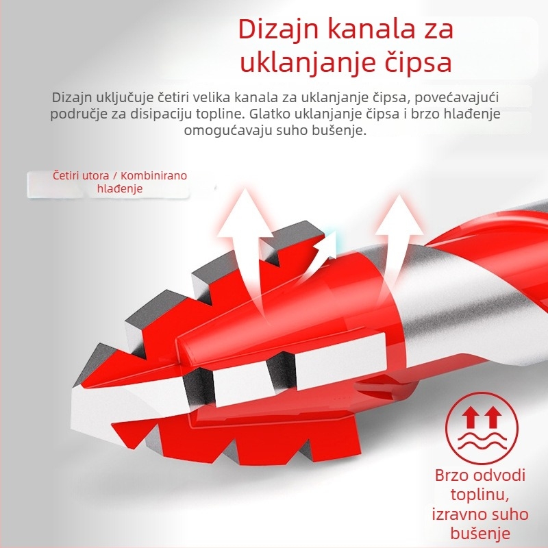 Bailey Četverozubno ekscentrično svrdlo za bušenje pločica i betona, izuzetno tvrdo, suho bušenje