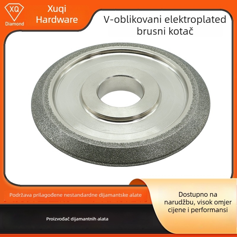 Dijamantni elektroplatinirani brusni kotač za mramor i granit – Model D125*32h*15t*72v sdc80, Težina 60 g, Vezivo: metalna legura
