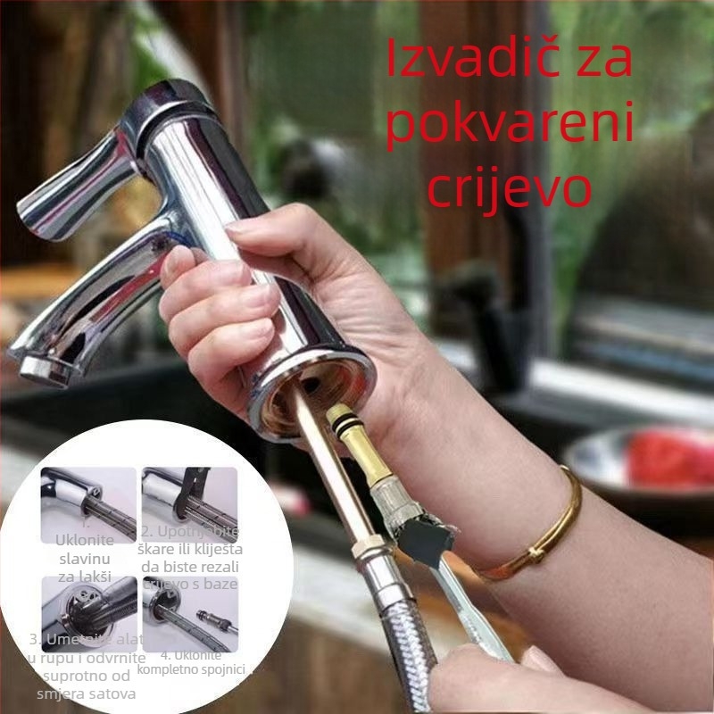 Alat za uklanjanje slomljene cijevi iz dovoda slavine – ekstraktor za slomljene cijevi i uklanjanje dovoda umivaonika