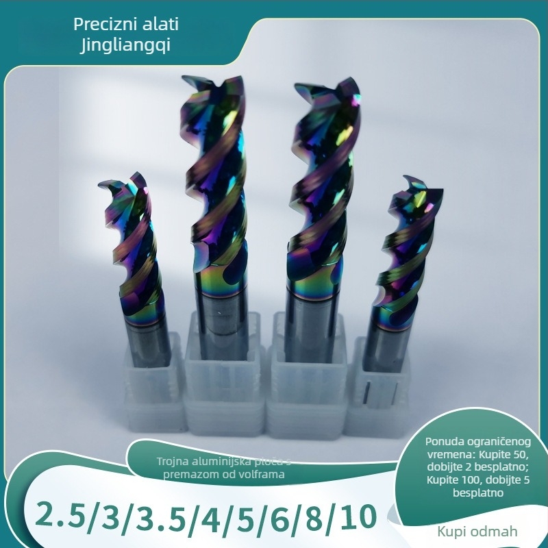 Fresa Jingliangqi s premazom od volfram čelika, jednosječna, za CNC graviranje aluminija