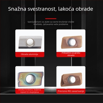 CNC umetak za tokaricu APMT1604/1135, R0.8, za visoku tvrdoću nehrđajućeg čelika, dijamantni oblik s četvrtastim ramenom (APMT1604PDER-H2 VP15TF)