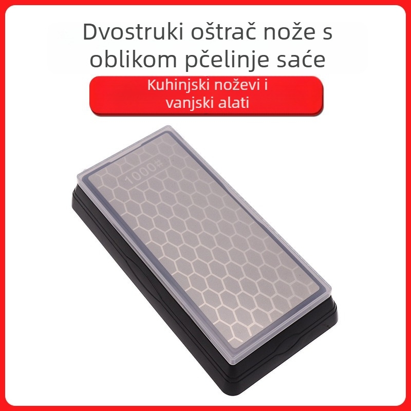 Dvostranični dijamantni kamen za oštrenje s površinom u obliku pčelinjeg saća, za kuhinjske nože i nože za kosti