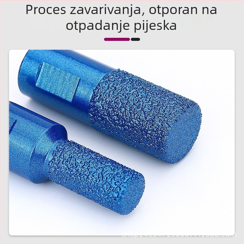Frez za oblaganje mramornih radnih ploča s utorima kvarcnih spojeva, postupak braziranja, nastavak za kutnu brusilicu