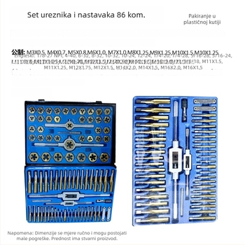 Set za navojnih alata od titan čelika, 86 komada