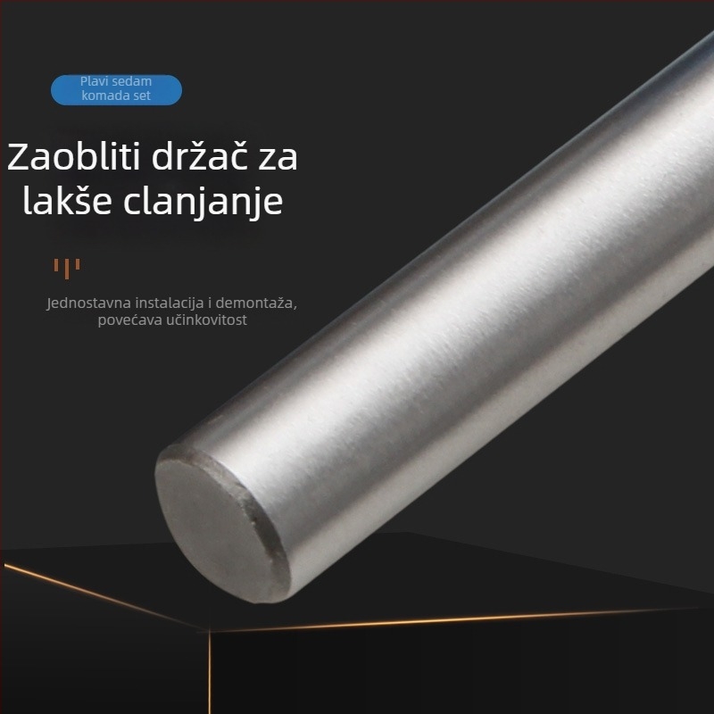 Set freza za drvo, sedam dijelova, ravne freze, s 8 držačima, dvostrano oštrene glave za utore, serija bočnih freza