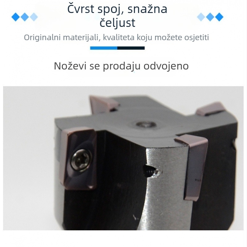 Indeksirajuća disk završna freza, 90°, Morse kut No. 4, APMT1604, čelik od ugljika, bez premaza