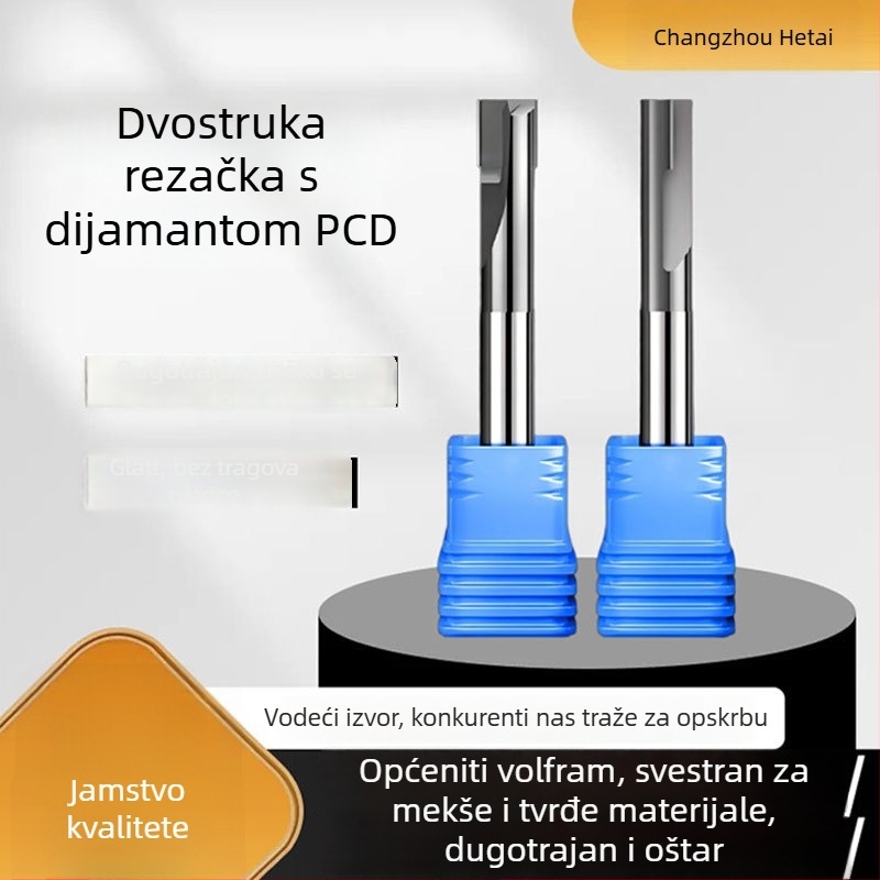 Frez za graviranje dijamantnim vrhom, tijelo bakreno-aluminijske legure, PCD, dvostrano oštrenje, akrilno ogledalo površina
