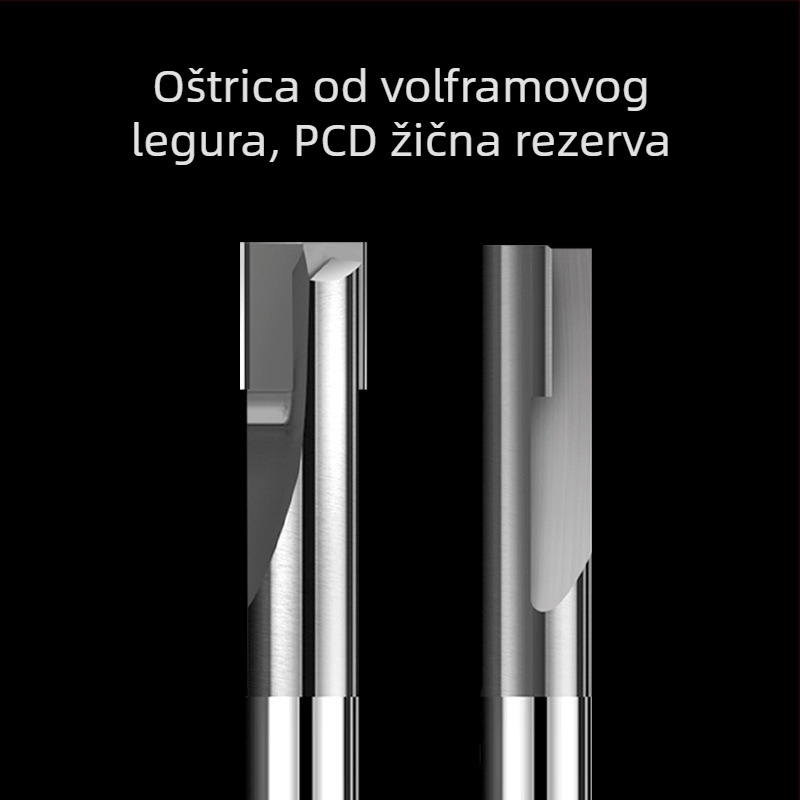 Frez za graviranje dijamantnim vrhom, tijelo bakreno-aluminijske legure, PCD, dvostrano oštrenje, akrilno ogledalo površina