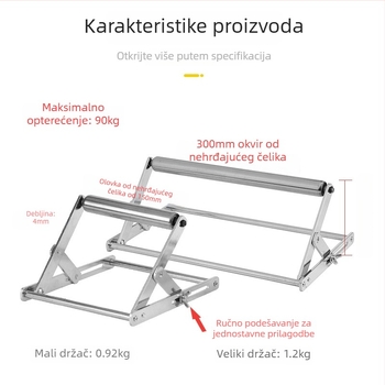 Okvir od 201 nehrđajućeg čelika za frezarski stroj — podrška za dugačke materijale, podesiva visina, nosač valjka