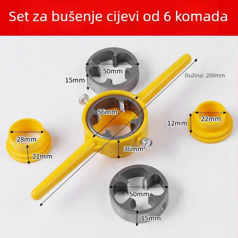 Maib 6-dijelni set za navoj vodovodnih cijevi od plastike, PPR navojni alat