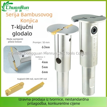 Frezna šipka, serija Bamboo Dragonfly s T-tipom, dvostruka glava, kompatibilna s reznim diskovima, plava glava i kuglični završetak CNC alat