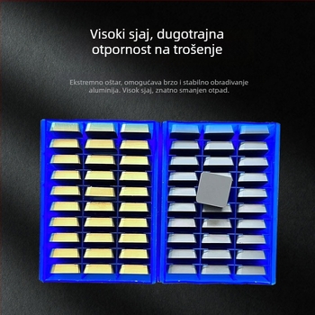 Karbidna umetna pločica s titanovim premazom, trokutasti i romboidni oblik, klase YW2, YT5 i YG8, za obradu čelika, lijevanog čelika i nehrđajućeg čelika