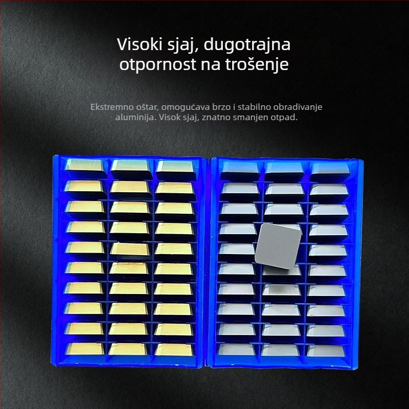 Karbidna umetna pločica s titanovim premazom, trokutasti i romboidni oblik, klase YW2, YT5 i YG8, za obradu čelika, lijevanog čelika i nehrđajućeg čelika