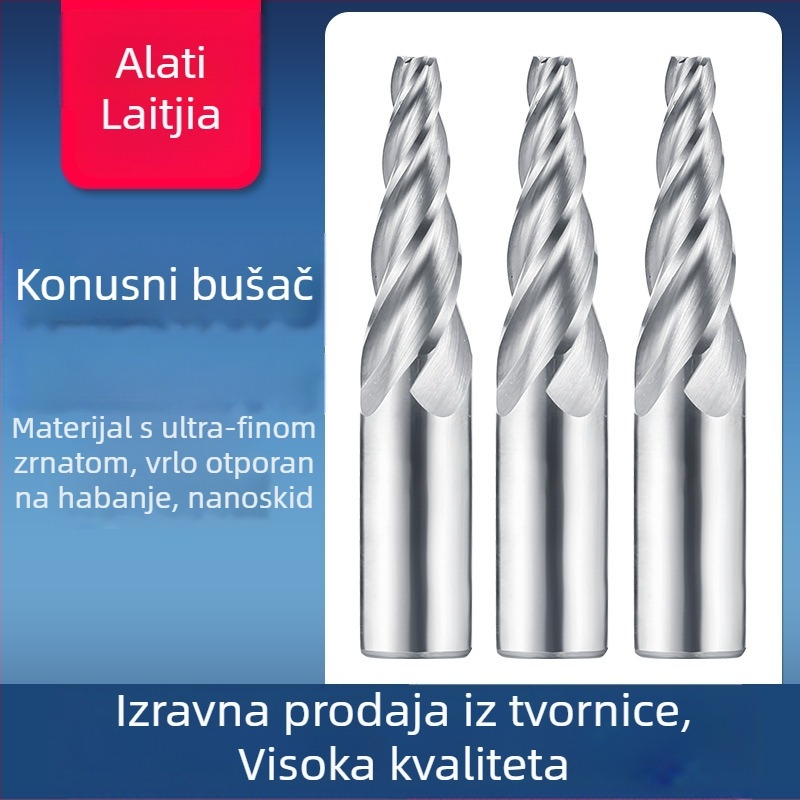 Kužna CNC oblikujuća freza za aluminij, serija T56156, format: konusna freza, materijal: volfram čelik