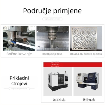Endmill za aluminij s premazom volframovog čelika, tri oštrice, ravna strana, freza za aluminijske legure
