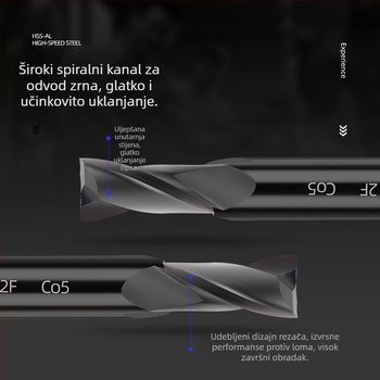 Frez za ključni utor, serije bijeli čelik, za frezalne strojeve, obrada alatnog čelika