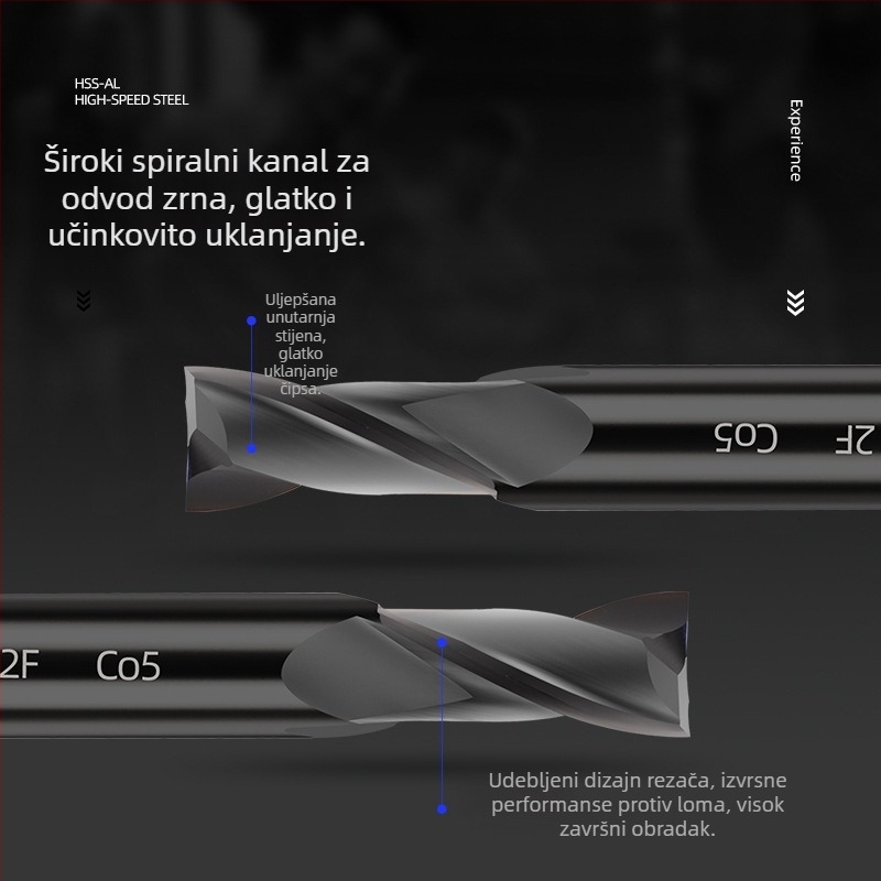 Frez za ključni utor, serije bijeli čelik, za frezalne strojeve, obrada alatnog čelika