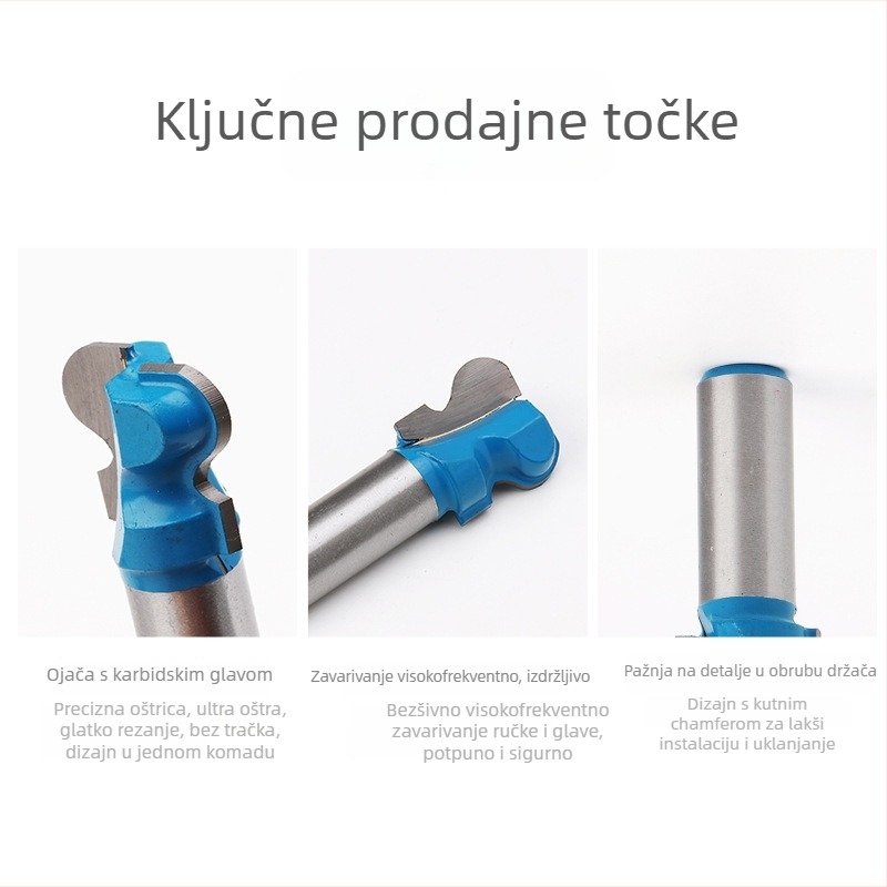Drvoobradna frēza – lice frēza, cementirani karbid, okrugla drška, premazana, serija freza za drvo