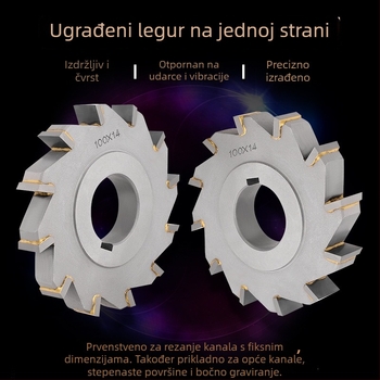 Fresa za metal s ravnim zubima i umetnutom legurom, kompatibilna s bušaćim strojem, 10 zubi