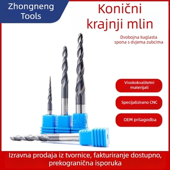 AMO čvrsti karbid CNC konusna kuglasta završna glodalica za drvo i metal