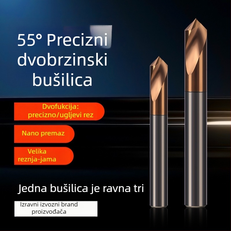 Hongtai krajnja freza — 55°, volfram čelik, fiksna točka kantiranja, čvrsti karbid, dvostruka namjena glodanja