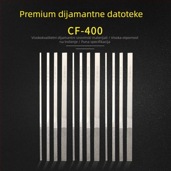 Diamantni fajl CF400, ravni presjek, dvostruki uzorak, srednji zub, emery materijal
