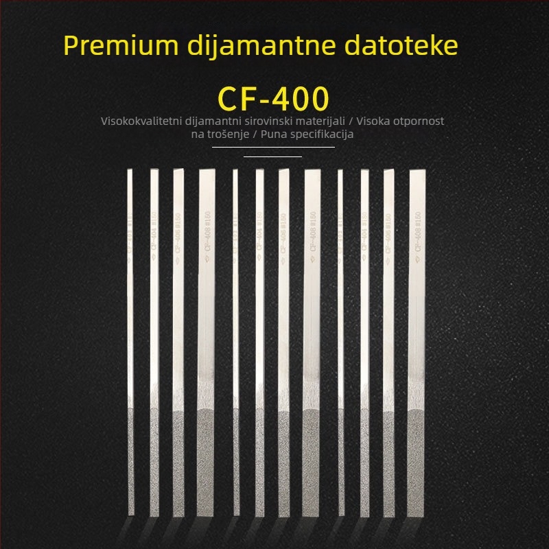 Diamantni fajl CF400, ravni presjek, dvostruki uzorak, srednji zub, emery materijal