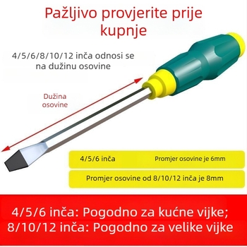 Magnetska Phillips odvijač od Cr-V čelika s plastičnom ručkom, težina 0,24 kg