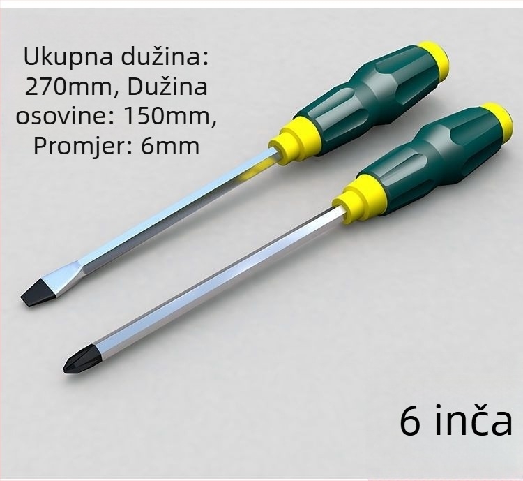 Magnetska Phillips odvijač od Cr-V čelika s plastičnom ručkom, težina 0,24 kg