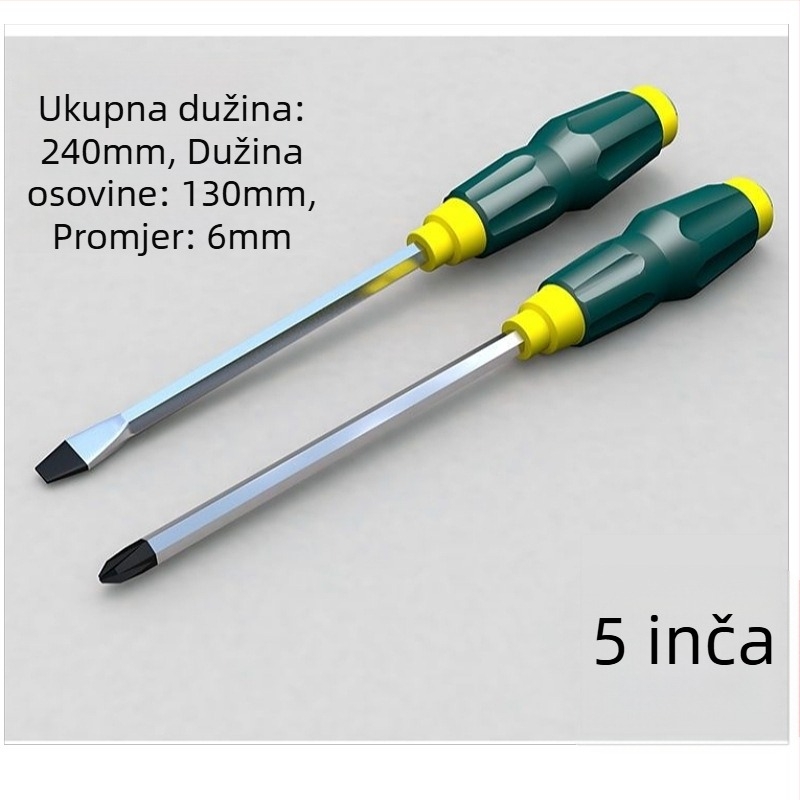 Magnetska Phillips odvijač od Cr-V čelika s plastičnom ručkom, težina 0,24 kg