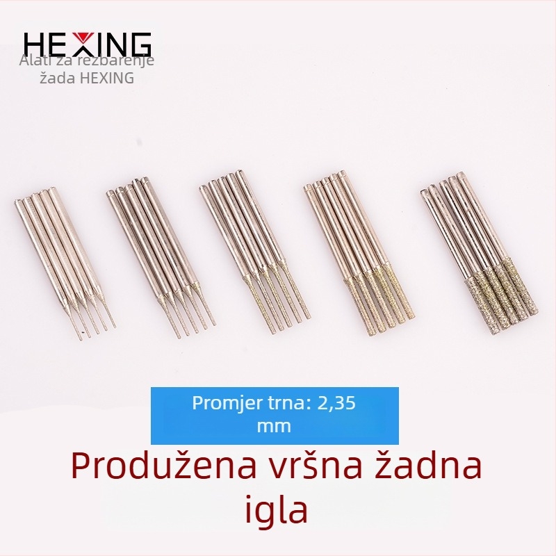 Hexing Jade Carving Drill Bit with Diamond-Emery Head for Jadeite and Agate