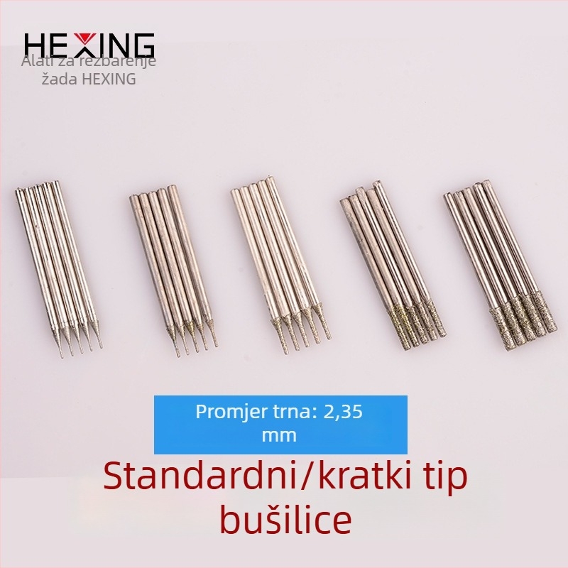 Hexing Jade Carving Drill Bit with Diamond-Emery Head for Jadeite and Agate