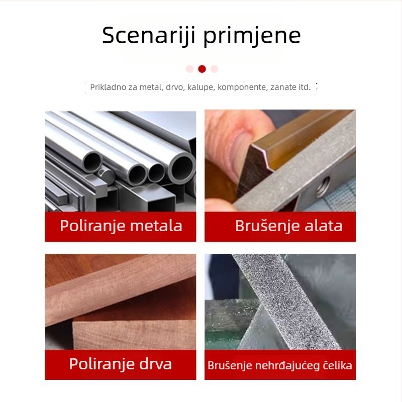 Set čeličnih datoteka za obradu drveta, plosni presjek, grubi zubi, držak Ø6 mm