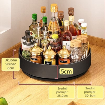 Okretni stalak za začine od nehrđajućeg čelika za kuhinjski pult