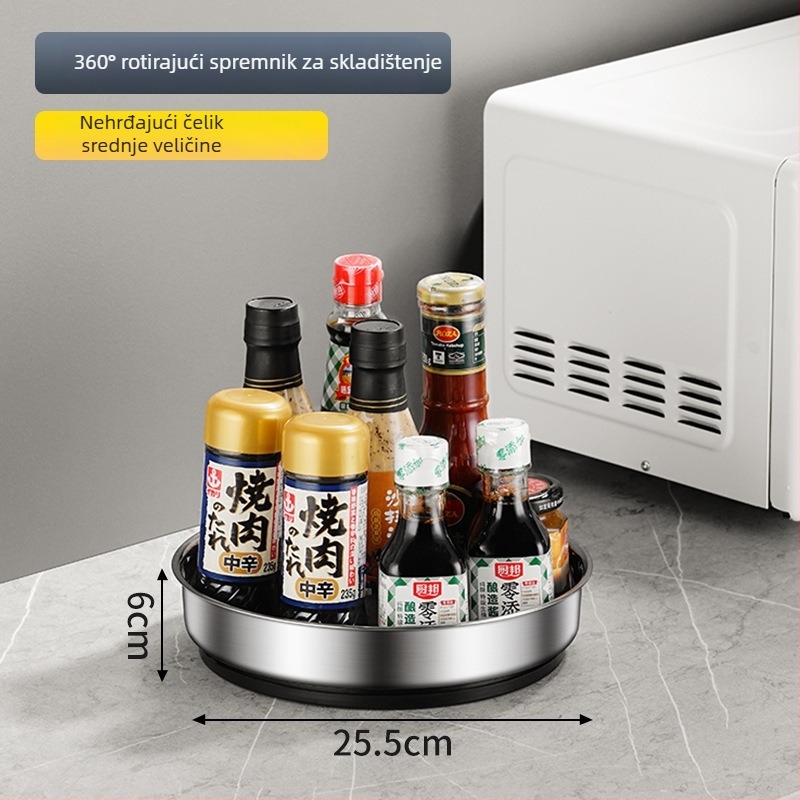 Okretni stalak za začine od nehrđajućeg čelika za kuhinjski pult