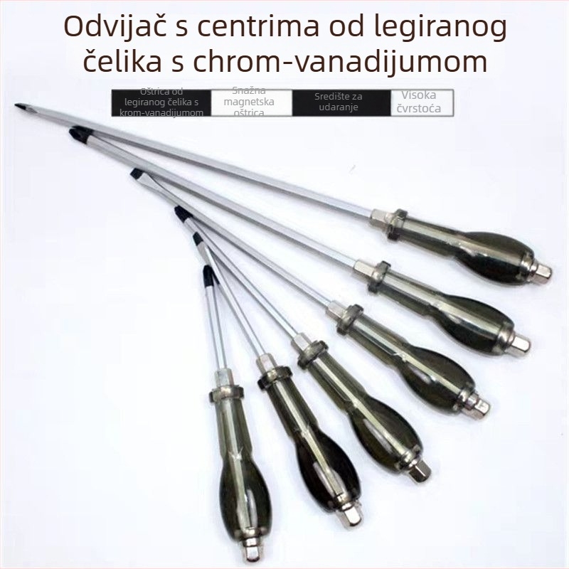 Industrijska magnetska odvijač s križnim vrhom, Walden, krom-vanadij čelik, plastična drška, bez izolacije