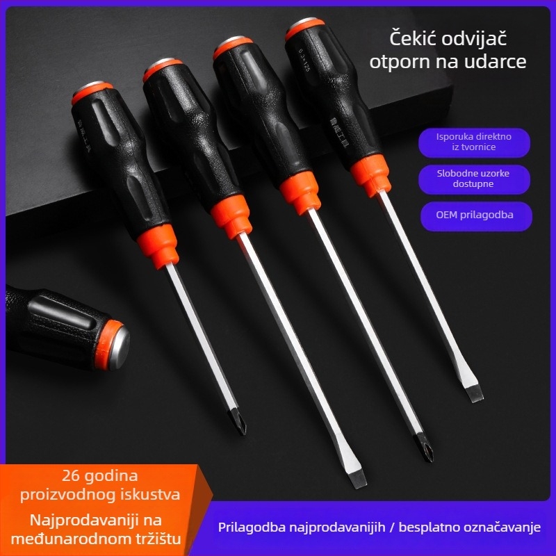 Luwei magnetski odvijač s križnim i ravnim vrhom, Cr-Mo čelik, TPR držač