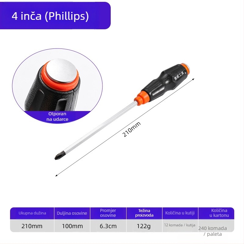 Luwei magnetski odvijač s križnim i ravnim vrhom, Cr-Mo čelik, TPR držač