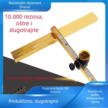 T-tip nož za staklo sa šestostranim ojačanim debelim valjkom i sustavom automatskog podmazivanja za rezanje pločica i stakla