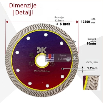 Diamantski rezni disk za keramičke pločice, vitrificirane cigle i kamen — vruće presovana keramička mrežasta valovita ploča, model ZW-HL0711, keramički spojni materijal, proces sinterizacije, po narudžbi