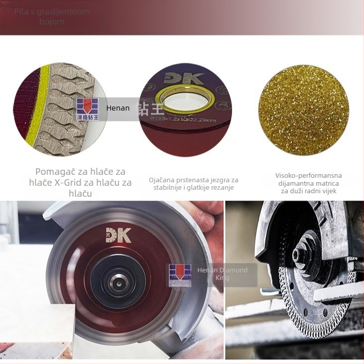 Diamantski rezni disk za keramičke pločice, vitrificirane cigle i kamen — vruće presovana keramička mrežasta valovita ploča, model ZW-HL0711, keramički spojni materijal, proces sinterizacije, po narudžbi