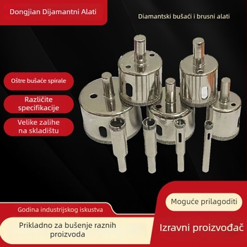 Dongjian Diamond Dijamantno Bušenje za otvaranje rupa u staklu – set bušilica za staklo, pločice i mramor – vezivo od metalnog legura